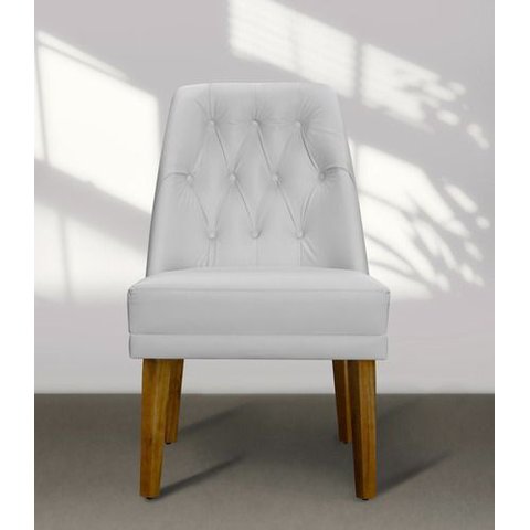 Kit 4 Cadeiras de Jantar Bela Courino Branco Courino Branco