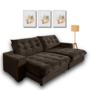 Ver imagem 1 de Sofá Retrátil e Reclinável Califórnia Marrom, 2,10m com Molas Ensacadas