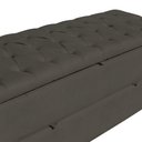 Ver imagem 2 de Calçadeira Sapateira Baú Casal King 195cm Capitonê Luna Veludo Grafite - Loja Sheep