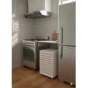 Ver imagem 2 de Armário Botijao de Gas Gabinete P com Rodinhas MDF-Organizador Multiuso Lavanderia e Cozinha -Branco