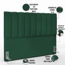 Ver imagem 6 de Kit Cabeceira Cama Box Queen 160cm Calçadeira Baú Dália W01 Suede Verde Musgo - Lyam Decor