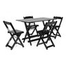 Conjunto Mesa Bar 1,2x70 com 4 Cadeiras Dobráveis em Madeira - 1
