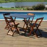 Conjunto Mesa Bar 1,2x70 com 4 Cadeiras Dobráveis em Madeira - 10
