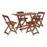 Conjunto Mesa Bar 1,2x70 com 4 Cadeiras Dobráveis em Madeira - 5