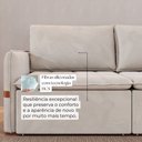 Ver imagem 6 de Sofá Cama Retrátil 3 Lugares Bárbara 1,80m Veludo Creme