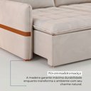 Ver imagem 7 de Sofá Cama Retrátil 3 Lugares Bárbara 1,80m Veludo Creme