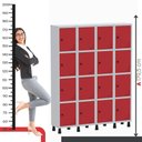 Ver imagem 3 de Roupeiro Aço Linha Light 16 Portas - GR304-16 Cinza-Vermelho