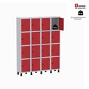 Ver imagem 5 de Roupeiro Aço Linha Light 16 Portas - GR304-16 Cinza-Vermelho
