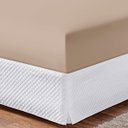 Ver imagem 1 de Kit 10 Lençol Liso com Elástico Soft Casal Padrão 100% Poliéster 180 Fios Macio de Baixo Cáqui