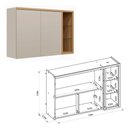 Ver imagem 7 de Cozinha Modulada Alluere 20 Portas 4 Gavetas MDF Amadeirado e Cinza Linea Brasil