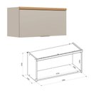 Ver imagem 3 de Cozinha Modulada Alluere 20 Portas 4 Gavetas MDF Amadeirado e Cinza Linea Brasil