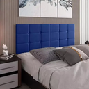 Ver imagem 1 de Cabeceira Painel Bia Estofada Casal Azul 1,40m - Pc Móveis