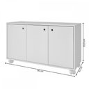 Ver imagem 4 de Armário Multiuso 3 Portas 1 Prateleira Branco 625 - Pnr Móveis