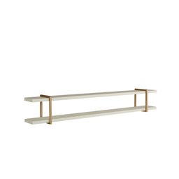 Prateleira Multiuso 180cm com Suporte em Metal 100% Mdf Cor:luna com Dourado - 2