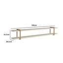 Ver imagem 3 de Prateleira Multiuso 180cm com Suporte em Metal 100% Mdf Cor:luna com Dourado