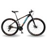 BICICLETA 29 PUMABIKE LINCE 24V STEEZ, FREIO MEC, SUSP 80MM, PRETO COM LARANJA E AZUL, 21 - 1