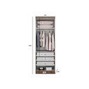 Ver imagem 6 de Quarto Modulado Casal Bari 5 Peças Armário Ponte + Closet + 2 Guarda Roupas + 2 Complementos QCM02 F