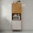 Ver imagem 1 de Torre Quente 4 Portas 1 Nicho para Forno ou Microondas Divina Marrom/Cinamomo/Off White
