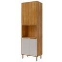 Ver imagem 2 de Torre Quente 4 Portas 1 Nicho para Forno ou Microondas Divina Marrom/Cinamomo/Off White