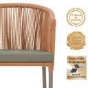 Ver imagem 3 de Mesa com 4 Cadeiras de Jantar Roma 100cm e Noronha em Aluminío Fendi Corda Nautica Estofado 8 Trama