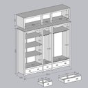 Ver imagem 6 de Guarda Roupa 10p 3g Espelho Madeira Maciça 220 Cm 9139 Branco Freijo Milani Store