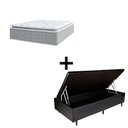 Ver imagem 1 de Cama Box Baú Solteiro 88 Sintetico Preto com Colchão Nazar Molas Ensacadas com Pillow Top - Bello Bo