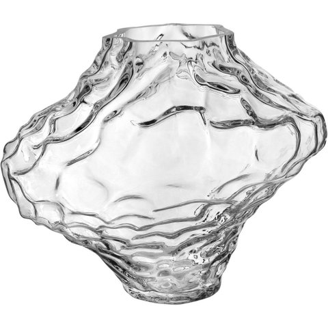 Vaso Decorativo Enfeite Casa Pedra Vidro 30x35x35cm Transparente
