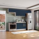 Ver imagem 1 de Armário de Cozinha Completa 100% Mdf 280cm Branco/azul Profundo Celeste Kappesberg