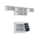 Ver imagem 4 de Armário de Cozinha Completa 100% Mdf 280cm Branco/azul Profundo Celeste Kappesberg