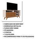 Ver imagem 4 de Rack Moderno para TV até 50 Polegadas Turin 1,36 - Off White/ Freijó