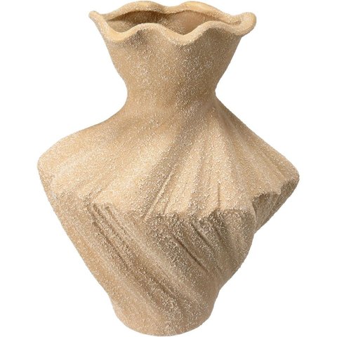 Vaso Decorativo Enfeite Home&co Cerâmica 23x18x18cm Marfim