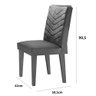 Mesa Aster 180 Tampo em MDF e Vidro com 6 Cadeiras Liz Moderna - 5