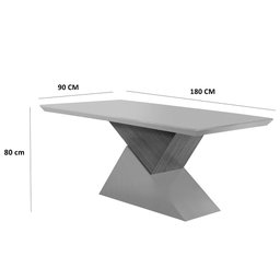 Mesa Aster 180 Tampo em MDF e Vidro com 6 Cadeiras Liz Moderna - 6