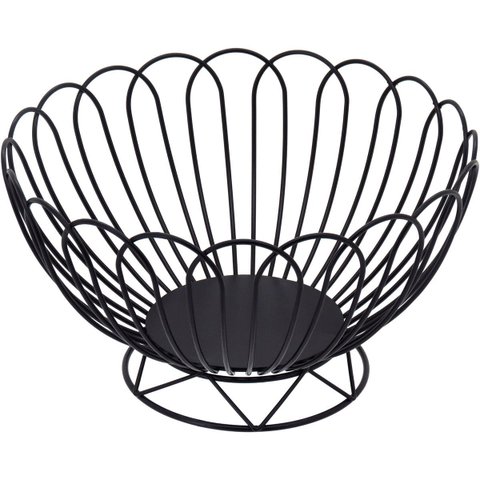 FRUTEIRA 14x23x23cm METAL PRETO COM PÉ