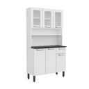 Ver imagem 2 de Cozinha Compacta de Aço Múltipla 6 Portas 1 Gaveta 105cm Branco Bertolini