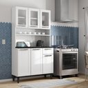 Ver imagem 1 de Cozinha Compacta de Aço Múltipla 6 Portas 1 Gaveta 105cm Branco Bertolini
