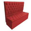 Ver imagem 1 de Kit Cabeceira com Baú Mirage Capitonê 195 cm Suede Marsala - Biselo's Decor
