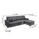 Ver imagem 2 de Sofá Berlin 3.85x2.10m com Chaise Super Pillow Top - Chumbo