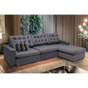 Ver imagem 1 de Sofá Berlin 3.85x2.10m com Chaise Super Pillow Top - Chumbo