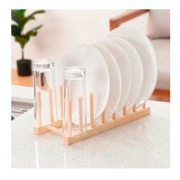 Escorredor em Bambu para Pratos Copos Xícarasr Suporte Organizador - 3