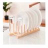 Escorredor em Bambu para Pratos Copos Xícarasr Suporte Organizador - 3