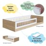 Cama Montessoriana Infantil Solteiro com Grade de Proteção 84 X 195 Cm Aveiro Oak Branco - 4