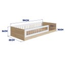 Ver imagem 5 de Cama Montessoriana Infantil Solteiro com Grade de Proteção 84 X 195 Cm Aveiro Oak Branco
