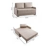 Sofá Cama 154cm Retrátil Reclinável Linho Bege Isis Pés Madeira  - 5