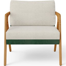 Poltrona Decorativa Para Sala Estar Pietra L02 Facto Verde Musgo Linho Champagne - Lyam Decor - 3