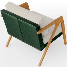 Poltrona Decorativa Para Sala Estar Pietra L02 Facto Verde Musgo Linho Champagne - Lyam Decor - 7