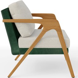 Poltrona Decorativa Para Sala Estar Pietra L02 Facto Verde Musgo Linho Champagne - Lyam Decor - 6