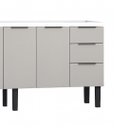 Ver imagem 4 de Armário de Cozinha 194cm Gabinete Aço 4 Portas e 3 Gavetas:Cinza