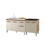 Armário 3 Portas 1 Gaveta com Gabinete Balcão Pia Cozinha e Multiuso Cooktop 5 Bocas - 1