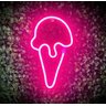 Luminária Parede Sorvete Rosa Neon Led - 1